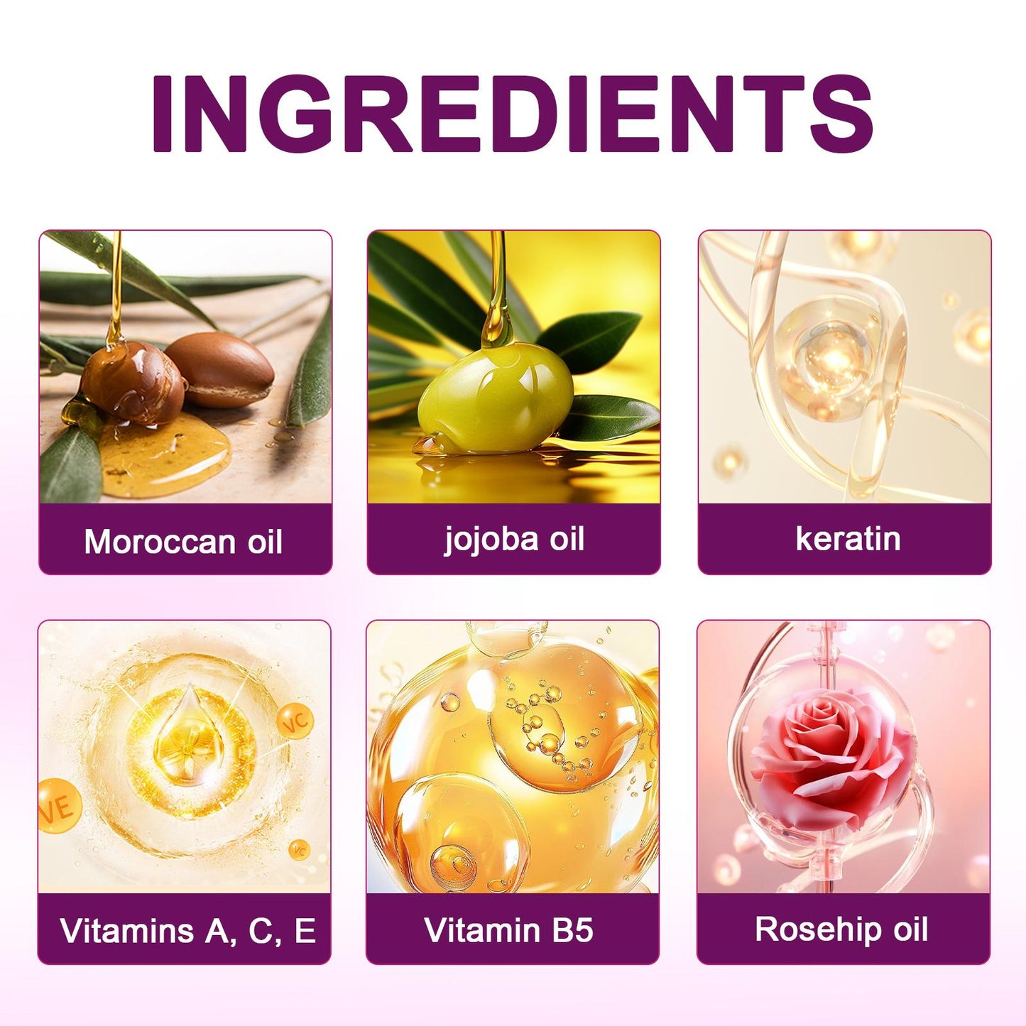 Violet Vitamin Hair Capsules with Argan Oil
