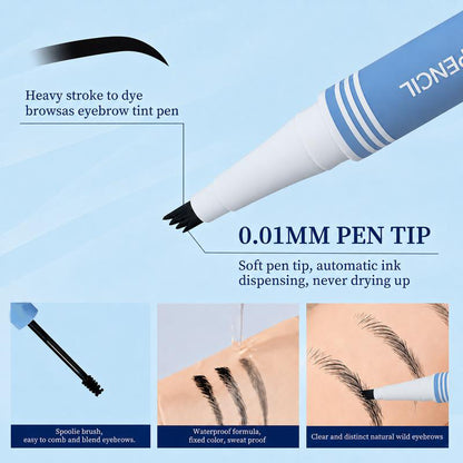 Waterproof 2-in-1 Micro-Fork Eyebrow Pen & Tinted Brow Gel 🔥