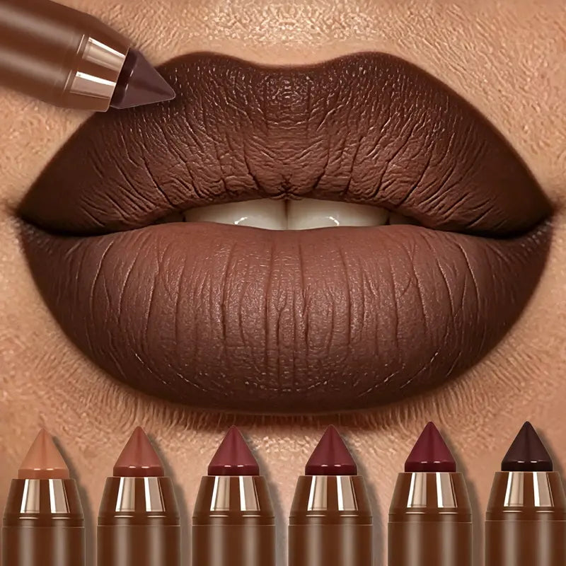 6-Piece Matte Creamy Lipstick Pencil Set