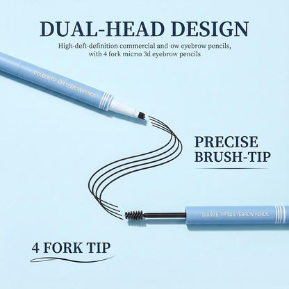 Waterproof 2-in-1 Micro-Fork Eyebrow Pen & Tinted Brow Gel 🔥