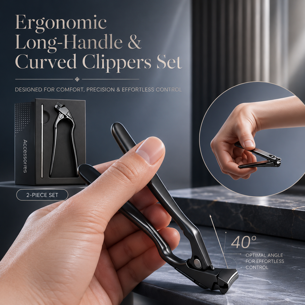 🥳2026 HOT SALE💅Stainless Steel Nail Clipper with Curved Precision Blades – Effortless for Thick Nails & Seniors! ✂️✨